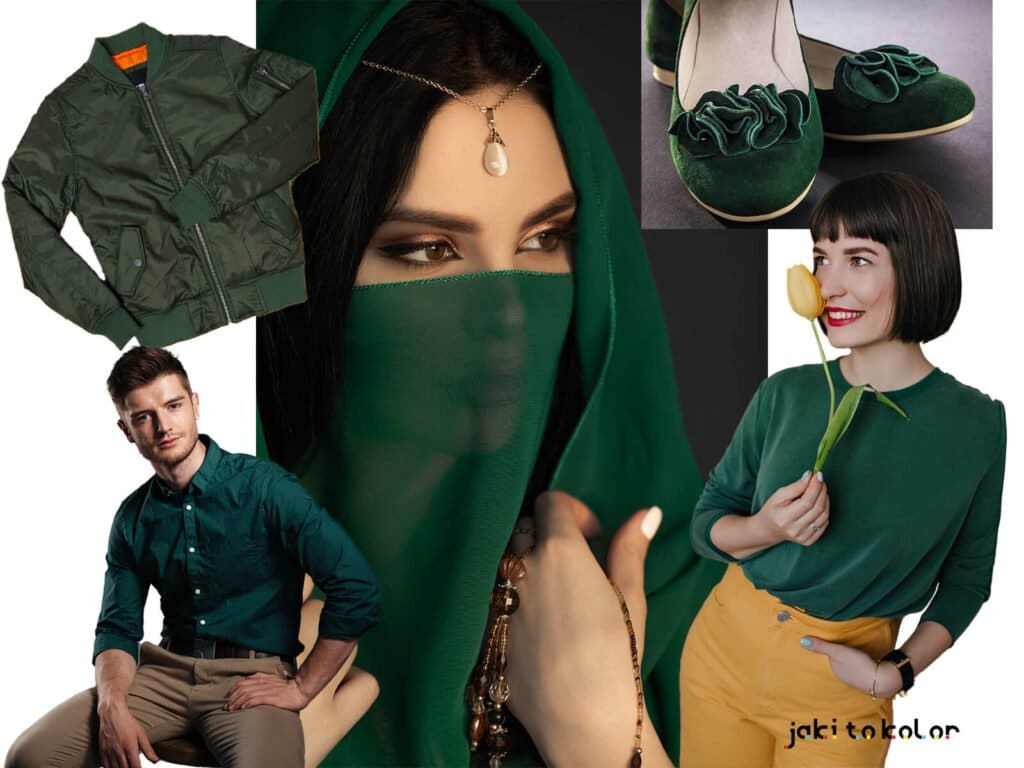 kolor malachitowy stylizacje