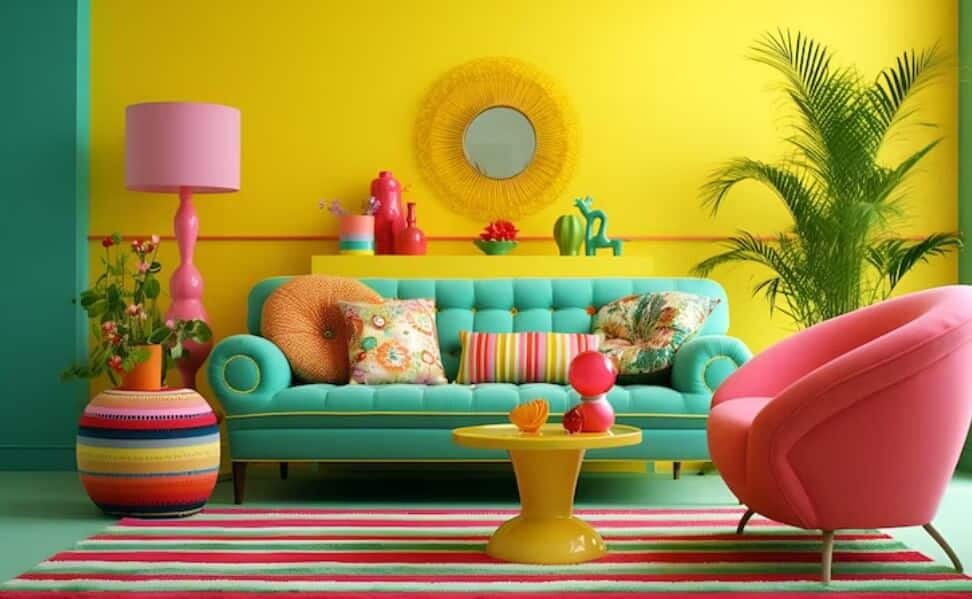 Neonowe kolory we wnętrzach