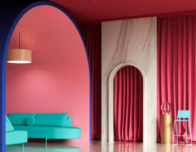 Neonowe kolory we wnętrzach