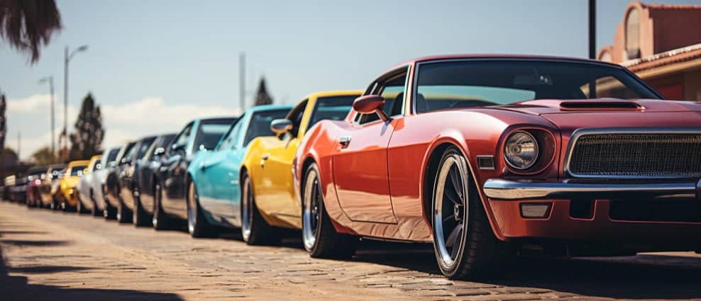 Różne kolory lakierów samochodowych