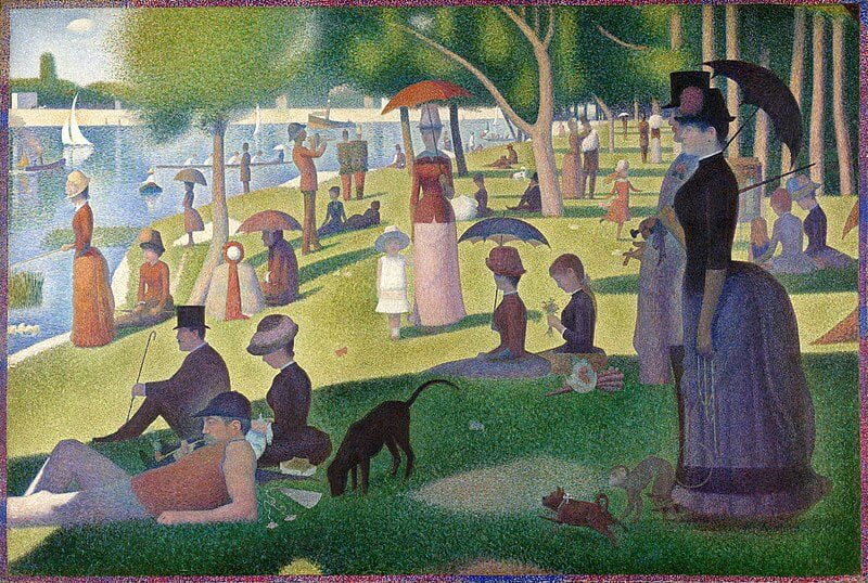 Obraz Georges’a Seurat pt. Niedzielne popołudnie na wyspie Grande Jatte i zastosowane w nim kolory lata