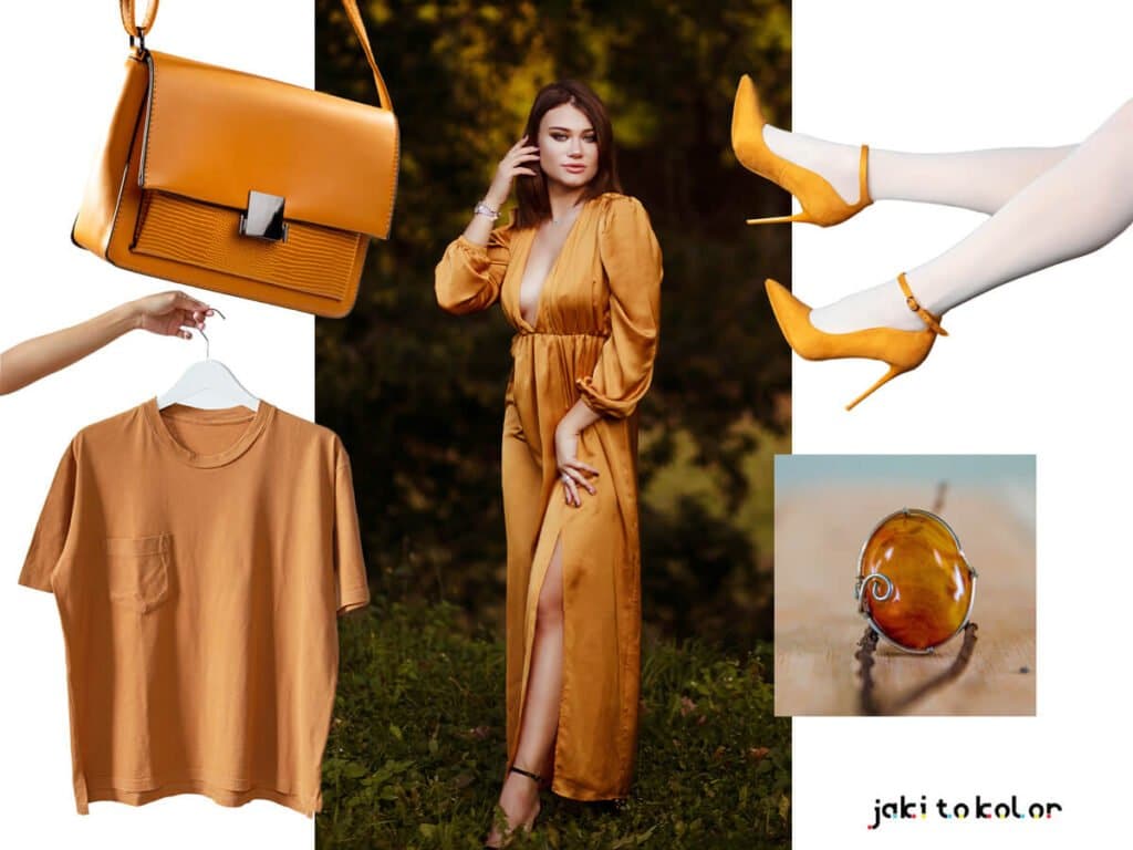 moda w odcieniach bursztynu
