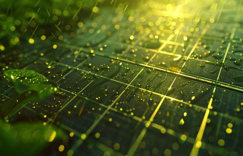 Zielone panele fotowoltaiczne