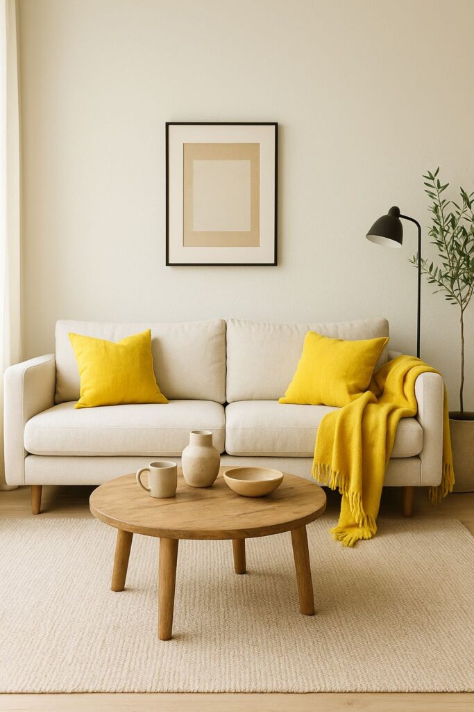 salon w kolorze cytrynowym