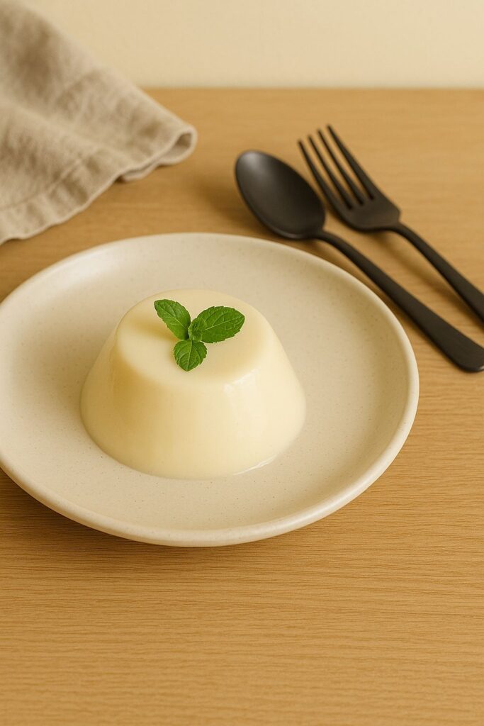 Kremowy deser waniliowy na jaśminowym tle