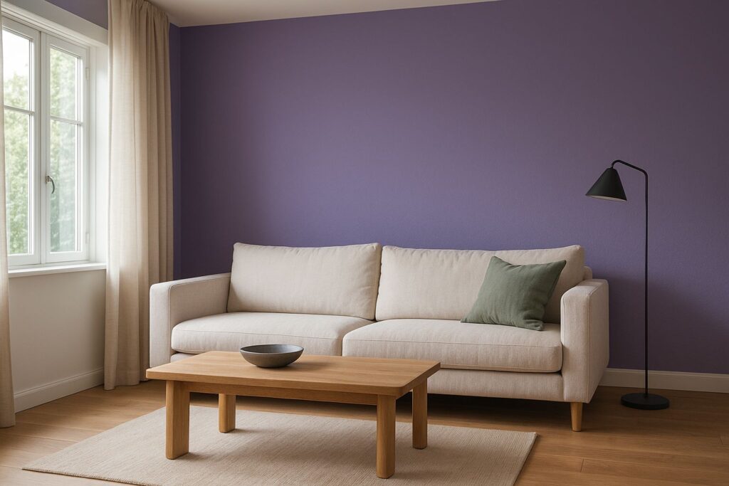 salon w kolorze ametystowym